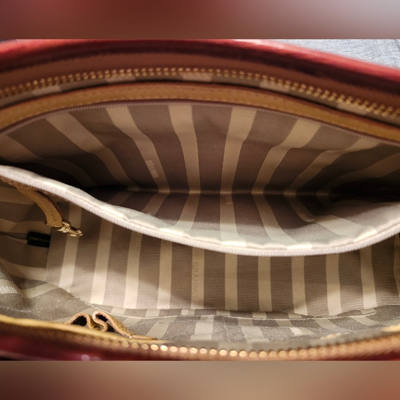 Brahmin Mini Asher Tote, LEATHER "Pimento Lady Vineyard Collection" EUC Tassels - Picture 16 of 16